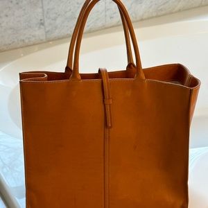 Genuine Caramel Italian Leather Tote Bag